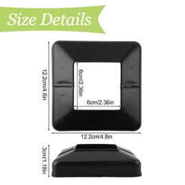 UFURMATE Post Base Cover, 4 Pieces 60x60mm Plastic Post Base Cover Plates, Decorative Split Post Cover, Square Railing Base Cover for Stair Railing, Fence
