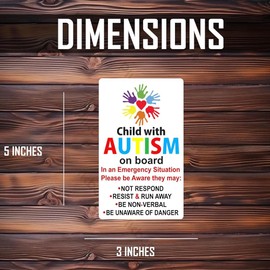 Autism Awareness Car Decal – Waterproof Vinyl Emergency Alert Sticker 2-Pack, Child on Board Sign for Vehicle Windows, Bumpers, and Family Safety#B012