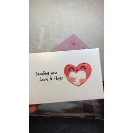 Unbranded Thinking of You Encouragement Greeting Card Sweet Heart Sending Love and Hugs