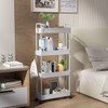 SOLEJAZZ Slim Storage Cart, 4 Tier Bathroom Organizer Mobile Shelving