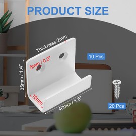 uxcell 10 Pcs Stainless Steel Tile Hanger, Tile Display Wall Hanger Mounting Bracket Wall Mounted Hook Fastener Bracket for Mirrors Picture Frames, White (Inner Width 15mm)