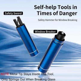 HHXS Car Window Breaker Seatbelt Cutter, Car Safety Hammer Glass Breaker Under Water Auto Emergency Rescue Tool, Car Escape Tool with Seatbelt Cutter Safe Hammer Life Hammer Window Punch(Blue)