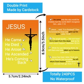 Fankya 240pcs Gospel Tract Cards Plan of Salvation Cards Pocket Holy Prayer Cards Bible Tracts Postcards Inspirational Mini Bibles in Bulk Christian Tracts for Evangelism Church Gifts (Jesus Came)