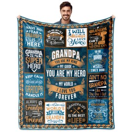 Grandpa Gifts from Grandkids, Grandpa Birthday Gifts, Gifts for Grandpa Blanket 60"x50", Best Grandpa Ever Gifts, Funny Gifts for Grandpa, Christmas Grandpa Gifts, Fathers Day Grandpa Gifts Ideas
