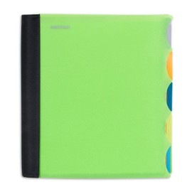Mintra Office Cuaderno en espiral duradero de alta calidad, (verde, 3 temas, 8.5 x 11 pulgadas), bocinas cubiertas de tela, sin enganches, separadores de bolsillo ajustables extraíbles, regla, organización, personalizable