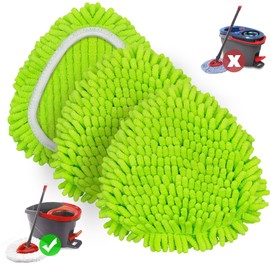 NEWE Spin Mop Heads Replacements 3 Pack Compatible with O-Cedar EasyWring 1 Tank System, Microfiber Chenille Pads Attachment Replace Refills for Deep Cleaning All Floors
