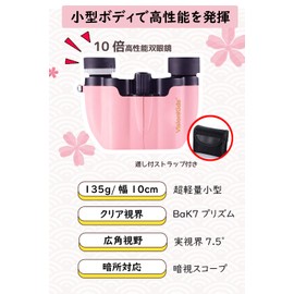 VisionKids Binoculars for Live Use, 10x 10x22, Opera Glasses, Binoculars Concerts, Theater Use, Anti-Vibration Binoculars, Lightweight, Binoculars for Women, Kids, High Performance, Center Focus,