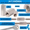 Stahlia Threaded Sleeve M6 x 30 mm Spacer Sleeves Stainless