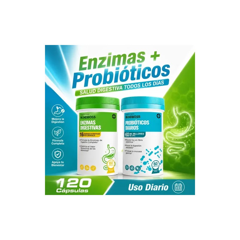 1probióticos Prebióticos Y Enzimas Para Digestión