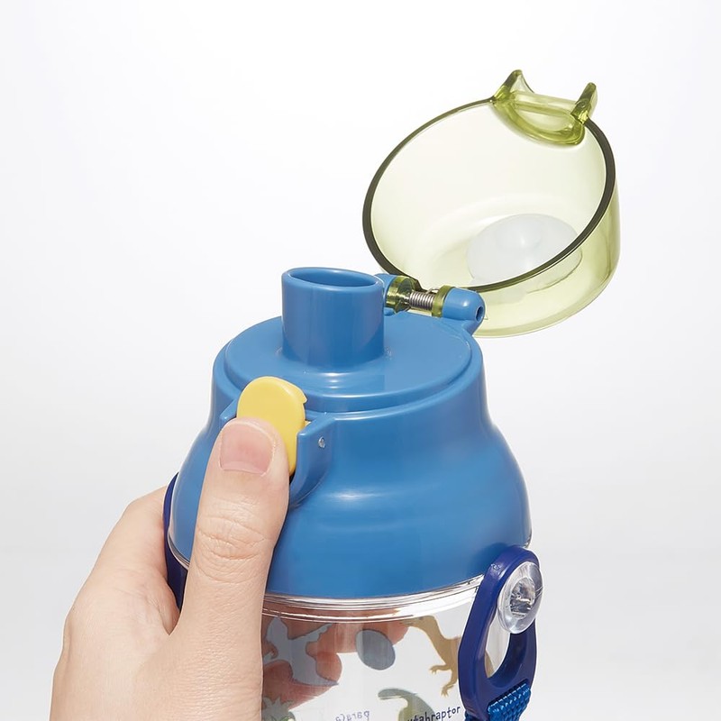 Skater Water Bottle 480ml Dinosaur Picture Plastic Clear Bottle for