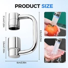 Extensor de Grifo Giratorio 1080°, Regulador de Flujo de Agua