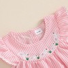 Kayotuas Toddler Girl Easter Dress Bunny Embroidery Flutter Sleeve Dresses