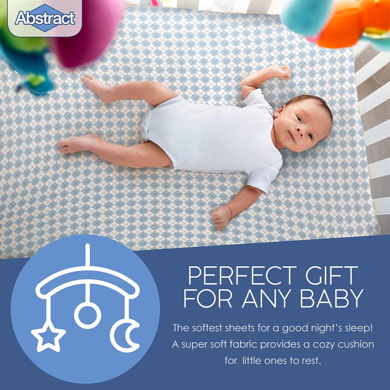 Abstract Unisex Baby Argyle Fitted Portable Crib Sheet - 525-A