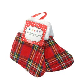 Black Duck Brand Set of 8-7" Christmas Themed Plaid Stockings! Hanging Loops - Perfect for Your Tree or Mantel!