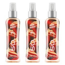 So...? Red Velvet Body Mist for Women - 3.5 oz Body Mist - Pack of 3