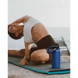 Sivaphe Stainless Steel Water Bottle 1L, Vacuum Insulated Flask with Spout Lid, 32oz Large Bottles for Outdoor, Sports(Blue)
