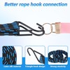 10 Pcs Long Bungee Cords with Hooks, Flat Bungee Cords