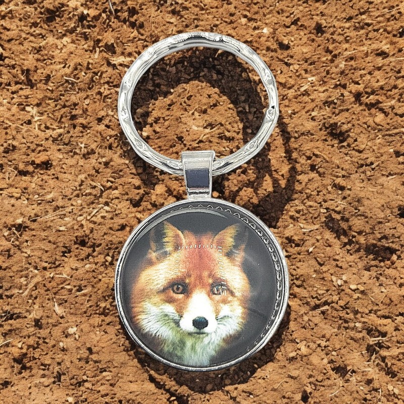 Promotech Smart Fox Keyring - Flat Epoxy Resin Metal Keyring