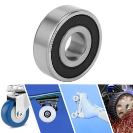 ACROPIX 6302DDU Deep Groove Ball Bearings P0 15x42x13mm Lubricated Bearings Double Rubber Seal Black Silver Tone Scooter Skateboard Wheel