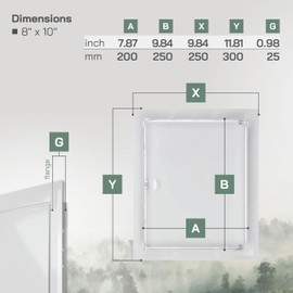 Vent Systems Access Panel for Drywall 8 x 10 Inch - Wall Hole Cover Plate - Metal Access Door with Handle - Plumbing Access Panel for Drywall - Service Shaft Crawl Space Door - Wall Access Panel