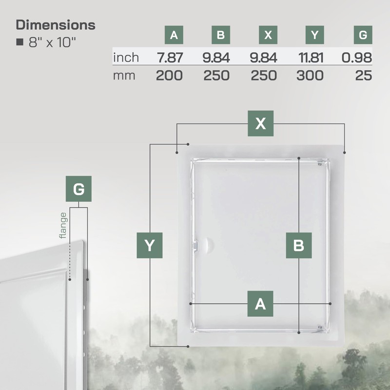 Vent Systems Access Panel for Drywall 8 x 10 Inch