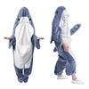Erwinmu Shark Blanket Hoodie Onesie Adults Teens,Oversize Soft Cozy Flannel