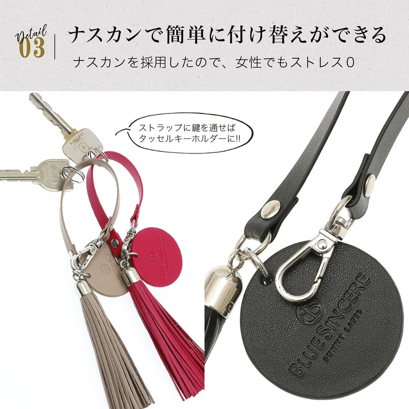 BLUE SINCERE KH2 Women's Blue Cynthia Tassel Charm Genuine Leather