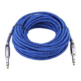 6.35 mm Macho estéreo a 6.35 mm Macho Jack Cable de Audio estéreo balanceado, línea de interconexión balanceada para Mezclador, Guitarra eléctrica, Amplificador, Grabador de micrófono.(10m)