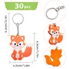 MEIYIFAN 30 Pieces Fox Keyring Keychains For Kids,Mini Keychain,Cartoon Cute