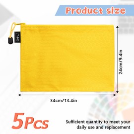 LUHIUMOYA A4 Document Wallet, Waterproof Document Bag with Zip, Bag for Paper, Documents, File, Cosmetics, Homework (Yellow)