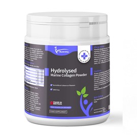 Hydrolysed Marine Collagen Powder with Hyaluronic Acid & Essential Vitamins 300g - Orange Flavour