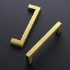 Ravinte 5 Pack 5 Inch Square Cabinet Handles Brushed Brass