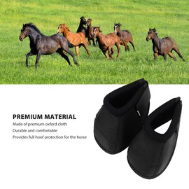 Pyhodi Durable Oxford Fabric Bell Boots Comfortable Hoof Protection Equipment with Anti-Design for Breathability and Prevention of Collisions, Excellent Protection and (Black)