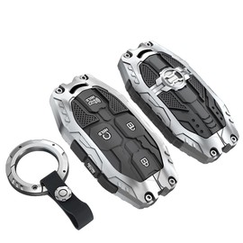 OVIOBOER Key Fob Cover Case Protector Accessories for Hyundai Ioniq 6 Grandeur GN7 KONA 5 Buttons Key Shell (Type-A-Silver)