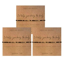 Jgrprlq 3pcs Morse Code Bracelets for Women Funny I‘d Help You Bury The Body Bracelets Bulk Friendship Bracelet Jewelry