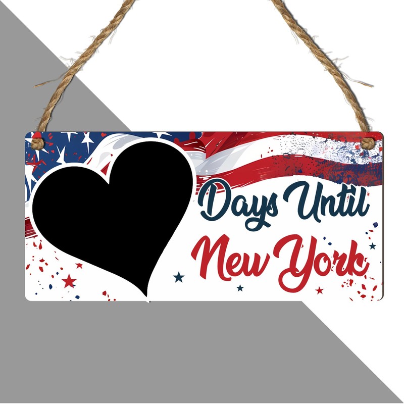 Days Until New York Countdown Chalkboard Plaque – Exciting Travel