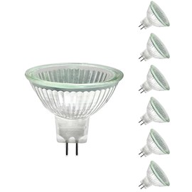 Trubuyware MR16 Halogen Bulbs 50 Watt, MR16 12 V 50 W Halogen Spotlight Dimmable, 2700 K Warm White Halogen Spot Bulbs for Ceiling Lighting, Pack of 6