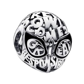 TAORUI Black Silver-Man Mask Charm for Women Bracelets Necklaces in 925 Sterling Silver Mother's Day Birthday Christmas Valentine's Day Gifts for Women