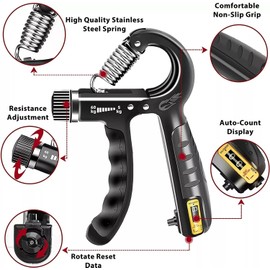 Eaykee Grip Strength Trainer Kit (5 Pack) with Counter - Adjustable Resistance Hand Gripper, Forearm & Finger Strengthener, Stress Relief Ball, Workout Ring - Hand Therapy, Muscle Building, Injury Recovery for Athletes & Therapy