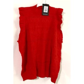 Who What Wear™ Women's Plus Size 3X Crochet Halter Neck Sweater Vest - Red Clay