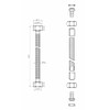Tycner 60 cm 3/8 inch x 3/8 inch BSP Black
