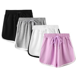 Chicduo Girls Cotton Athletic Shorts Kids Running Soccer Dolphin Yoga Shorts for Summer