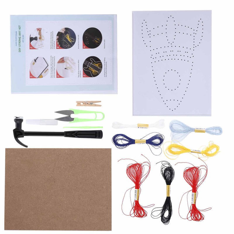 String Art Decorative Colourful DIY Nails Winding Lines Drawing Kit