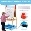 Bpmfkid 3 in 1 Adjustable Kids Art Drawing Easel Set-Sided