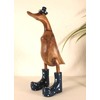 Decorative Wooden Duck 25 cm with Boots and Hat in