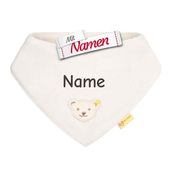 LALALO Steiff L000020226 Neckerchief Embroidered with Name, Baby Triangular Scarf/Nicky