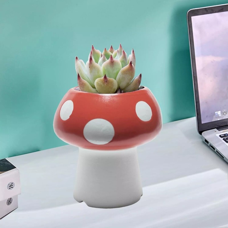 Mushroom Pencil Holder for Desk Cute Pen Holder Decoration 3.5"D
