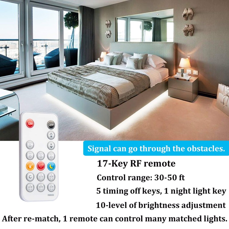 White LED Strip Lights, WOBANE Dimmable LED Light Strip Kit,