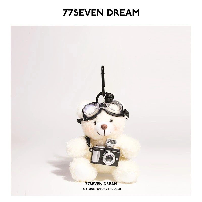 Cute Flash Camera Bear Plush Doll Bag Pendant - Creative