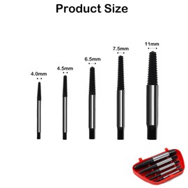 5 Pcs Screw Extractor Set,Screw Remover and Extractor Bit Set Easy Out Bolt Extractor Set,Damaged Screw Extractor Set Screw Extractor Kit Bolt Extractor Kit,Screw Remover Easy Out Extractor